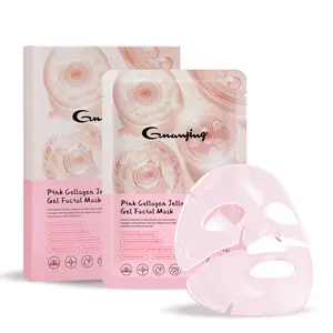 Guanjing Pink Jelly Collagen Glow Mask 4 Pairs Elasticity Hydrating Firming Moisturizing Instant Dewy Jelly Glow Natural Collagen Bounce Cherry Moisture