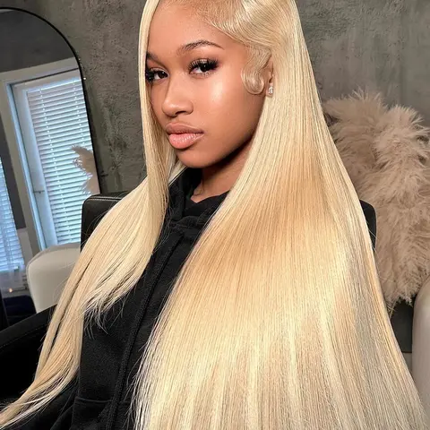 613 Lace Front Wig Human Hair 180 Density 13x6 Blonde Wig Human Hair 613 Straight HD Transparent Lace Front Wigs Human Hair Pre Plucked Blonde Human Hair Wig for Women