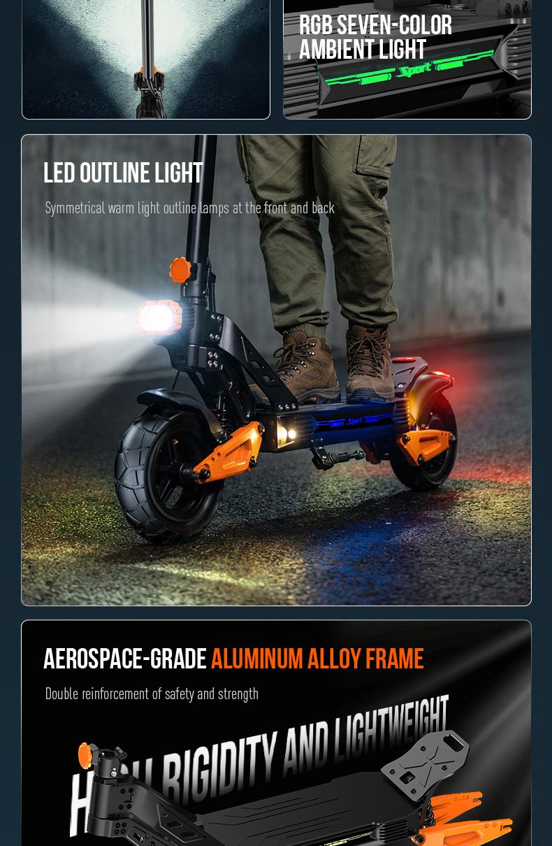 Electric Scooter with 50km/h Speed 2500W Power 10-inch Pneumatic Tires LED Screen Dual Suspension 340lbs Load Capacity for Adults Pro Trick Scooter for Beginners and Teens Ebike Controller SpringStatements