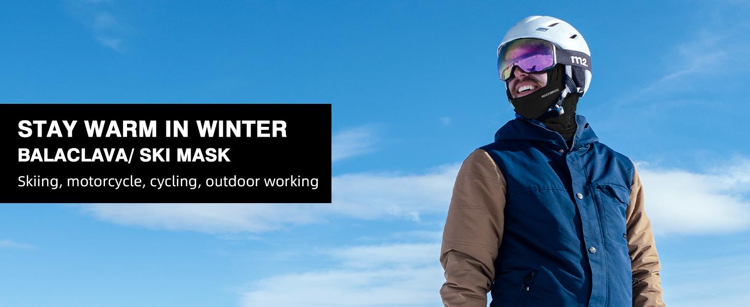 ROCKBROS Cold Weather Balaclava Ski Mask for Men Windproof Thermal Winter Scarf Mask Women Neck Warmer Hood for Cycling,Skiing,Running,Hiking