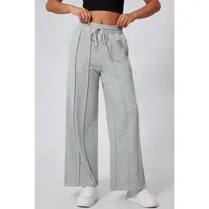 Drawstring Wide Leg Active Pants