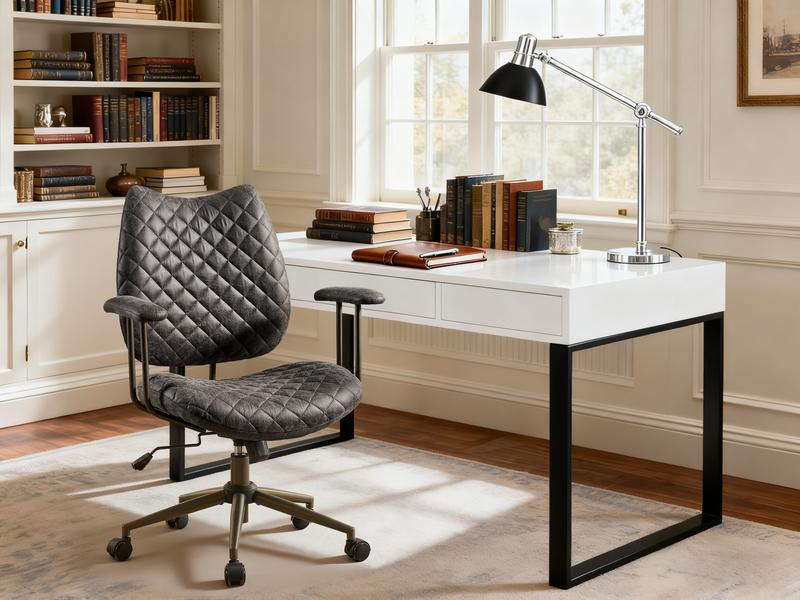 【Jumpstart Sale】Ovios Home Office Desk Chair with Durable Silent Casters, Wide Seater Computer Chair with Lumbar Support Adjustable Height, 360° Rolling Swivel Rocking Executive Task Armrests Chair