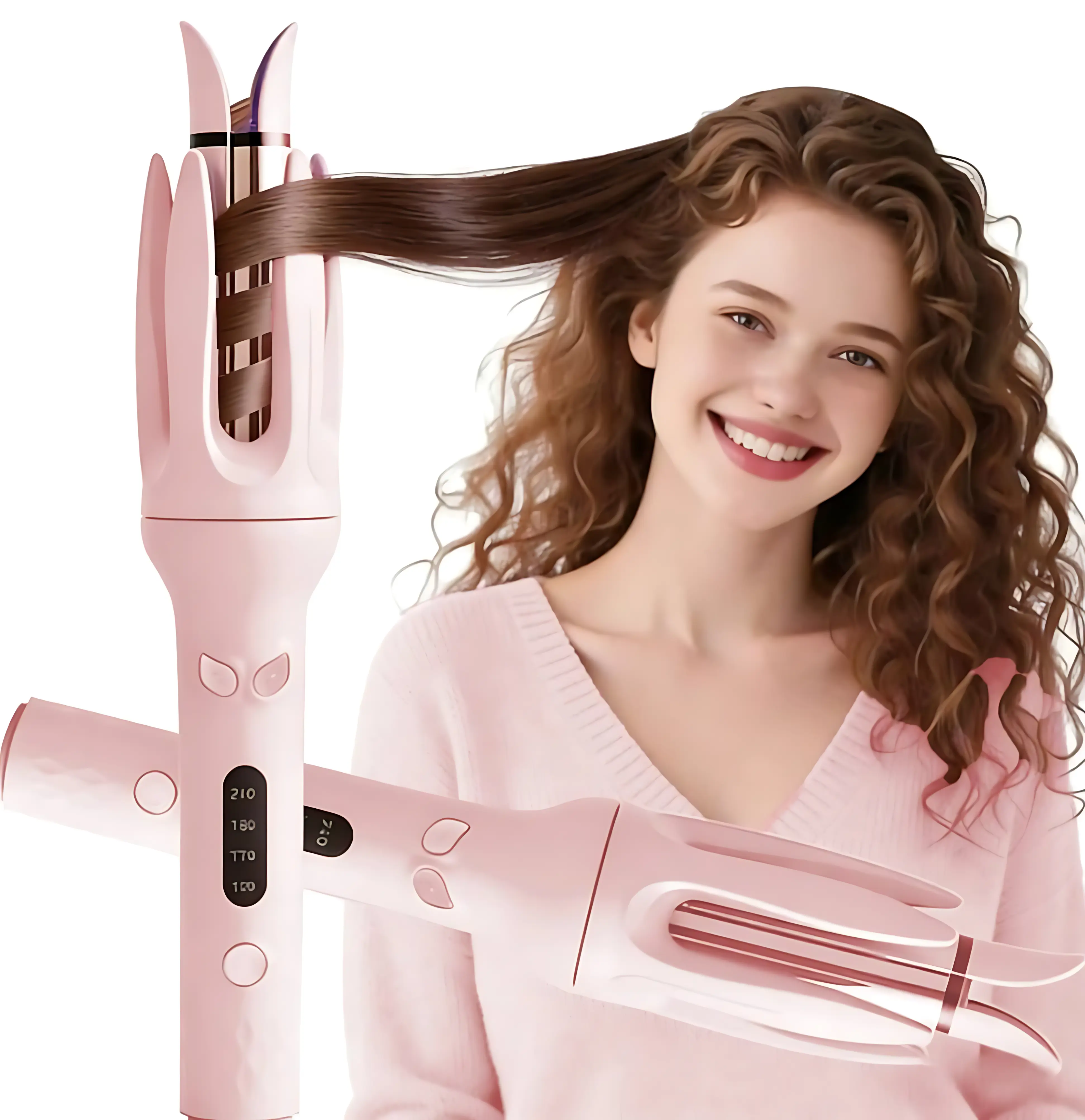 Automatic Rotating Hair Curler, 28 mm Professional Curling Iron, Electric Curling Wand with Negative Ion Hair Care, 4 Adjustable Heat Settings, Anti-Tangle & Anti-Burn Design, Fast Styling Large Curling Tool for Soft, Natural Waves, Salon Hair Curler for