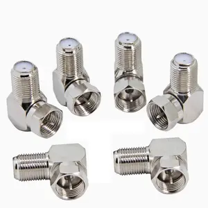 Right Angle Coax Connector, 6 Pack F Type 90 Degree Coaxial Male to Female Cable Connector, RG6 Adapter L Shape for Wall Mounted TV, Modem, Wall Plate, Satellite Receiver