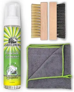 2 PACK Shoe Cleaner Sneakers,8.5oz White Shoe Cleaner,Shoe Cleaning Kit with 2 Brush,Shoe Cleaning Removes Dirt and Stain for White Shoes, Suede, Leather, Canvas, Knit, Boots, Fabric, PU
