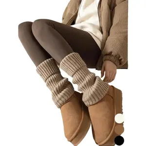 1 Pair Solid Color Leg Warmers, Fashion & Warm, Suitable For Back To School Outfit, Halloween Socks, Autumn/Winter, Casual, Holiday, Christmas Party Outfit Fabric Polyester Womenswear Style
