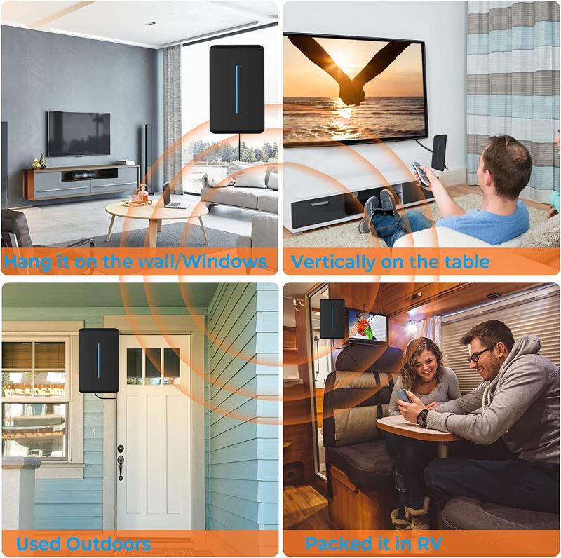 HIDB TV Antenna Digital for Smart TV HD Antena Indoor 4K Digital TV Antenna 360° Signal Amplified Strong Magnetic Base Indoor TV Antenna for Easy Long Range Reception Installation, TikTokShopBlackFriday