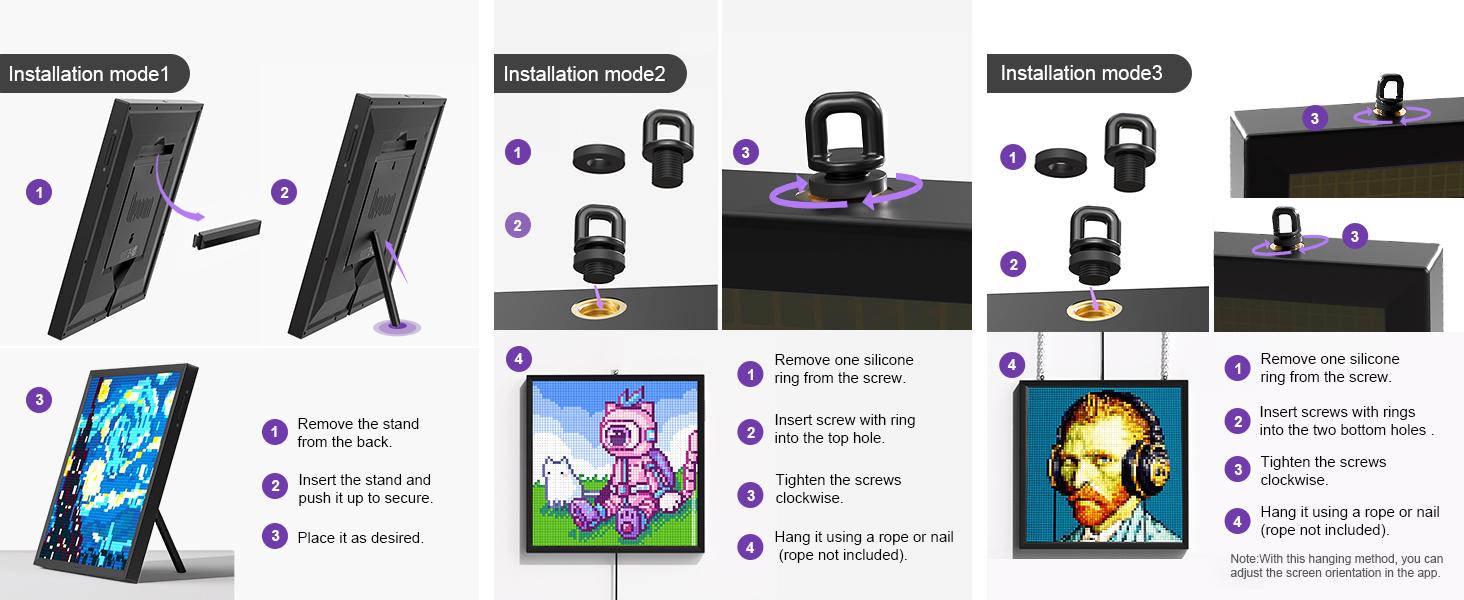 Divoom Pixoo-64 WiFi Pixel Cloud Digital Picture Frame 64x64 LED Display APP Control for Gaming Room Decor & Social Media Fan Counter - Decorative