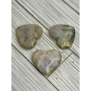 Sunstone Moonstone Heart for optimism, new beginnings, prosperity