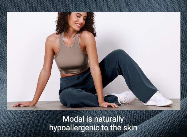 ODODOS Women's Modal Soft Wide Leg Pants with Pockets Adjustable Shockcord High Waist Casual Lounge Pants-27/29/31" Inseam Breathable Fabric