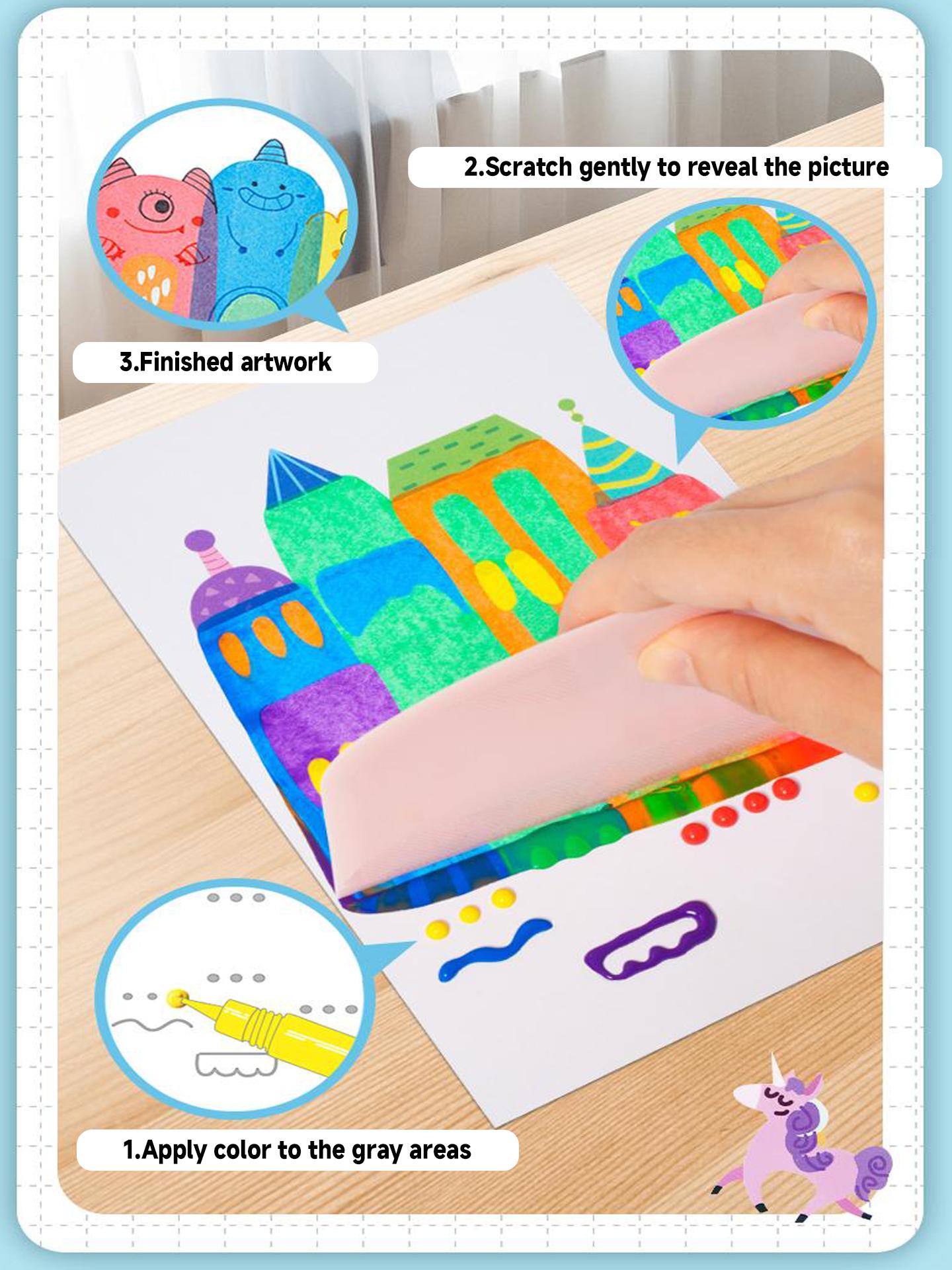 Rainbow Squeeze Art Kit - Creative Scratch & Color Art Set for Kids with 20 Drawing Papers 7 Acrylic Paints 6 Watercolor Pens 1 Sticker Sheet & Squeegee Board Perfect for DIY Art & Gifts Rainbow Squeeze Art Kit - Creative Scratch & Color Art Set for Kids with 20 Drawing Papers 7 Acrylic Paints 6 Watercolor Pens 1 Sticker Sheet & Squeegee Board Perfect for DIY Art & Gifts