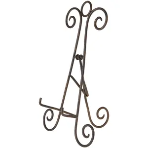 Bard's Scroll Antique Gold-toned Collapsible Easel Stand