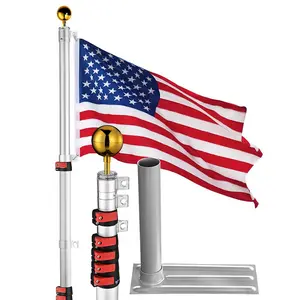 Yescom 30ft. Telescopic Flagpole with Tire Mount Jeep RV Flagpole