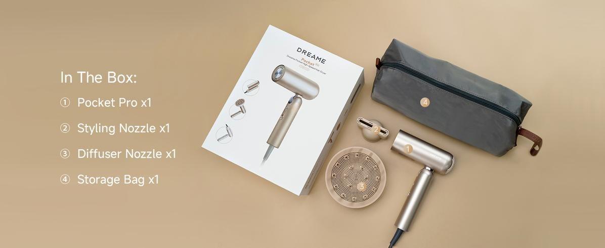 Dreame Pocket Pro Hair Dryer, Pocket 2026,Dual Voltage Travel Blow