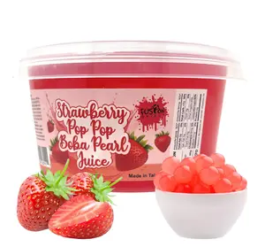 Fusion Select Boba Bursting Bobaz Popping Bobaz Pearls Fruit Tea Snack Toppings (490 Grams, Strawberry)
