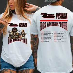 ZZ Top Dwight Yoakam Dos Amigos Tour Shirt, Vintage Country Rock Concert Tee, Retro Music Tour Dates Graphic Shirt, Classic Band Fan Tee