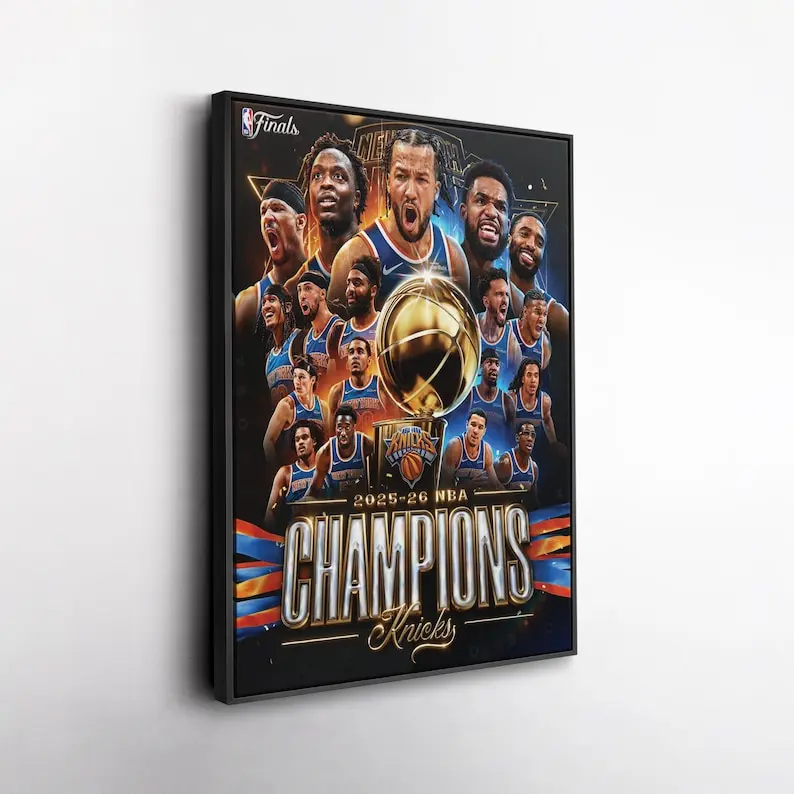 New York Knicks 2025-26 NBA Champions Wall Art, Championship Team Poster, Basketball Fan Decor, Knicks Finals Trophy Print