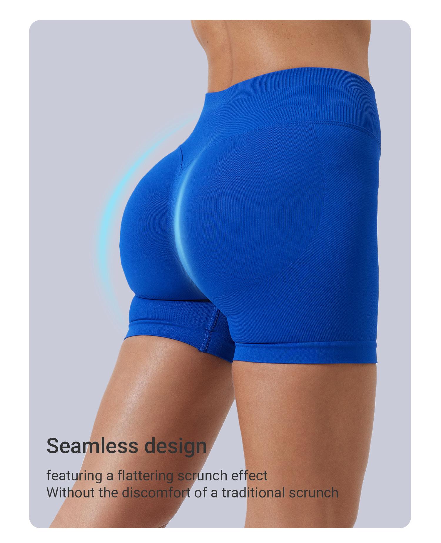 YEOREO SoftHue Women's Workout Gym Impact Shorts - Pink 3.6"/4.5" Seamless Hidden Scrunch Butt Lifting Athletic Bottoms Squat-Proof Mid-Rise Waistband SpringStatements