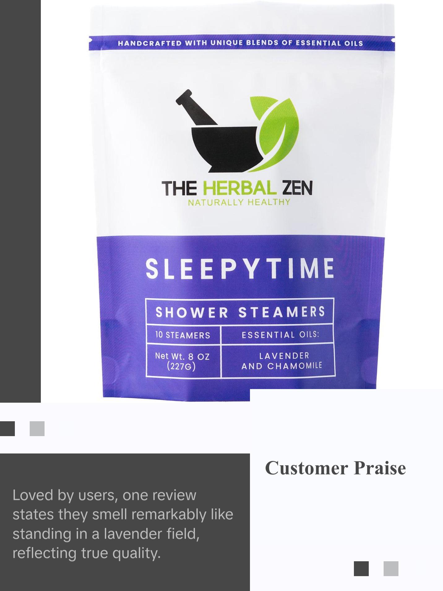 The Herbal Zen - Sleepytime Shower Steamers with Lavender and Chamomile Essential Oils for a Relaxing Night's Sleep Body Care Body Wash