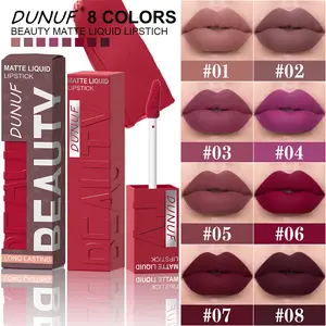 DUNUF 1PC Matte Lipstick Lip Gloss: Long-lasting, waterproof, sweat-proof, non-stick cup, easy to color, creates a high-end and understated makeup look. Lip gloss & lipstick, women's cosmetics, ultra-high cost performance.