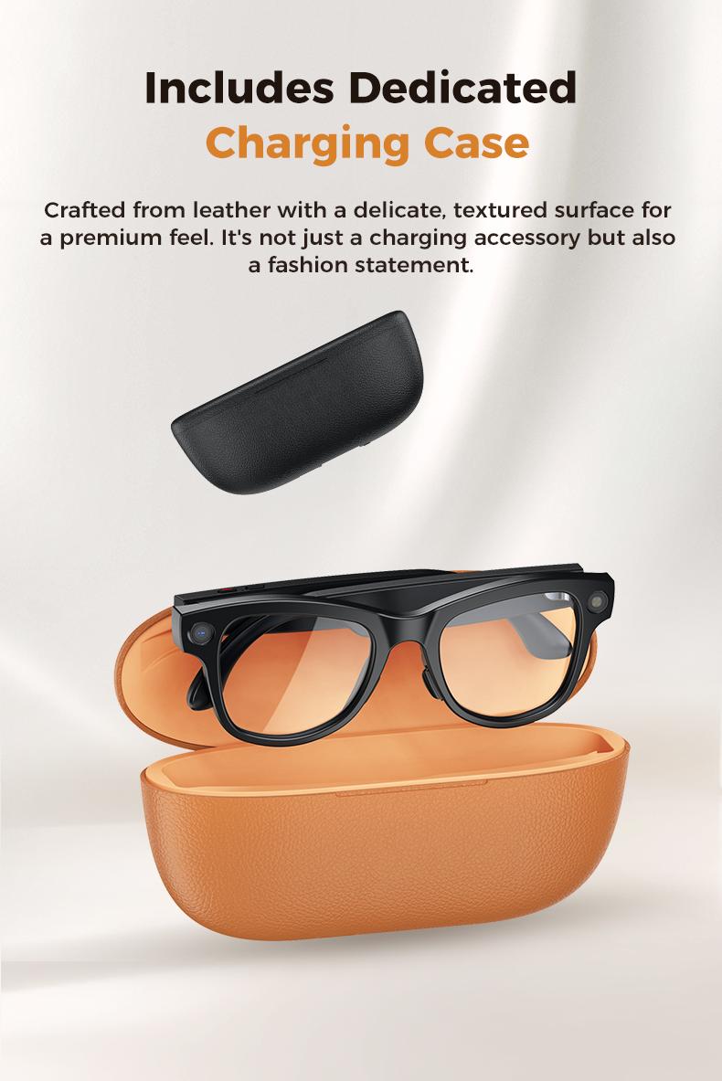 [Spring Deals] Tukio 2026 New-Generation M02 Ultra 4K Smart Camera Glasses with AI Photo Recognition Real-Time Translation & Charging Case as Power Bank for Bluetooth Calls Music Playback Stylish Travel Accessory - Photochromic Lenses