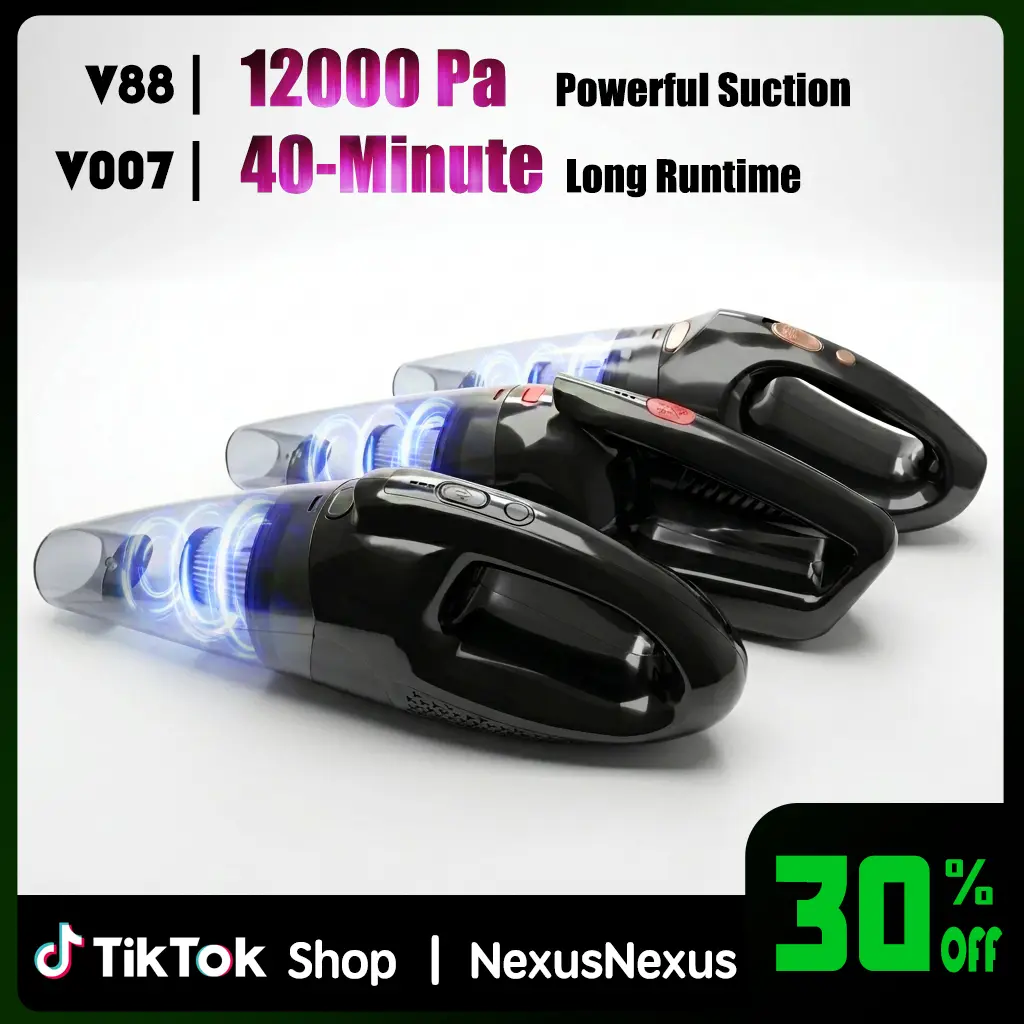 Cordless Handheld Vacuum, Car Cleaning Supplies, 9kPa Suction, Fast-Charge Built-in Batteries, Long Runtime, Home Interior Care, Car Accessories, Ideal Gift for Any Occasion, Cars Accessories