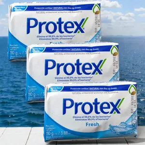 Jabon Protex Fresh Soup Body 3 Pack 110g Each Unit Natural Protection with Flaxseed Oil for Antibacterial Needs