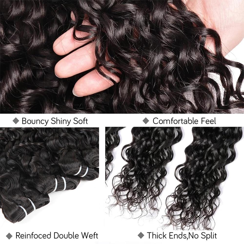 Water Wave Bundles with Closure Human Hair 10A Brazilian Virgin Hair Bundles and Closure 100% Unprocessed Water Wave Human Hair Bundles with 4x4 Lace Closure Water Wave Bundles with Closure Human Hair 10A Brazilian Virgin Hair Bundles and Closure 100% Unprocessed Water Wave Human Hair Bundles with 4x4 Lace Closure