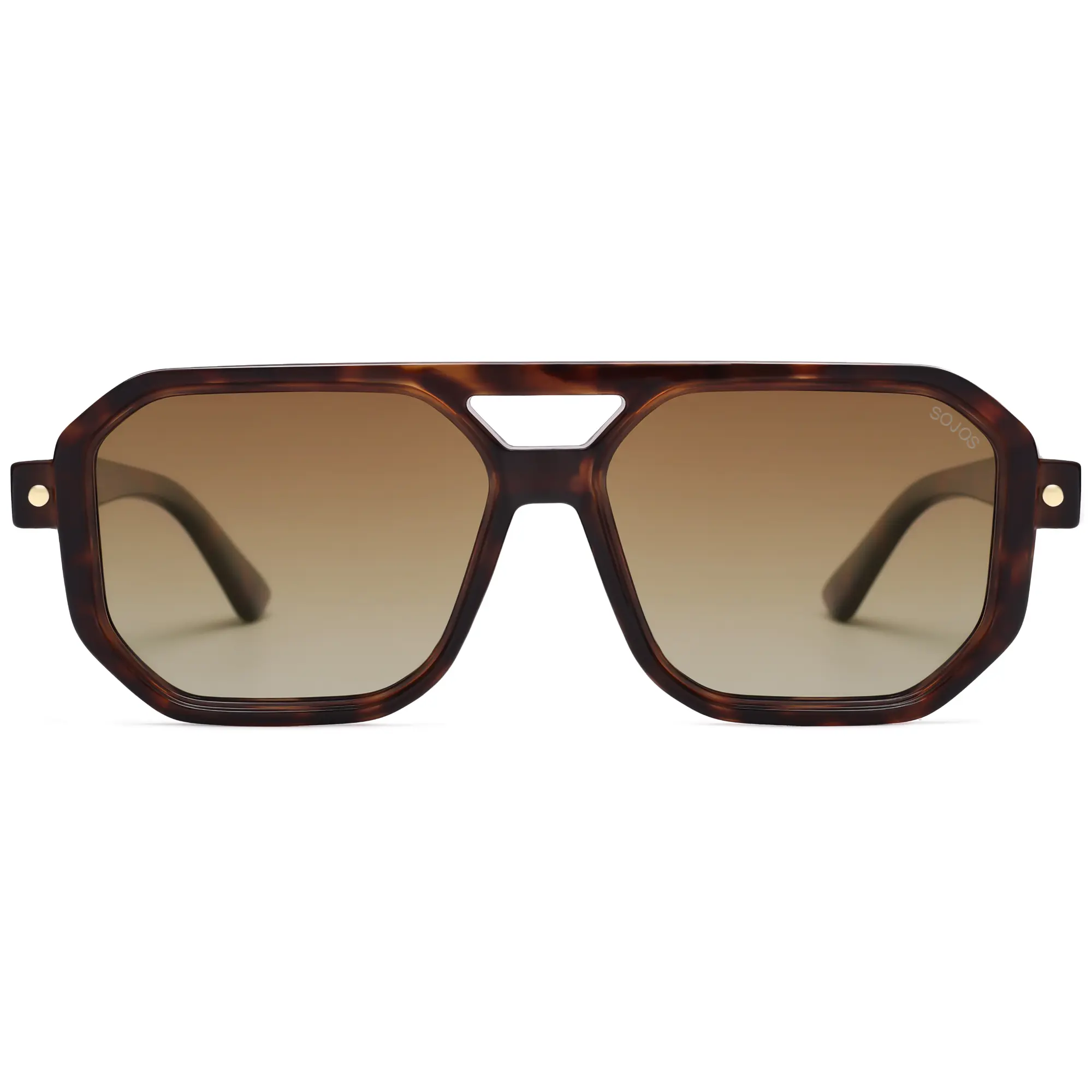 SOJOS Retro Polarized Square Aviator Sunglasses for Women Men Vintage 70s UV400 Protection Shade