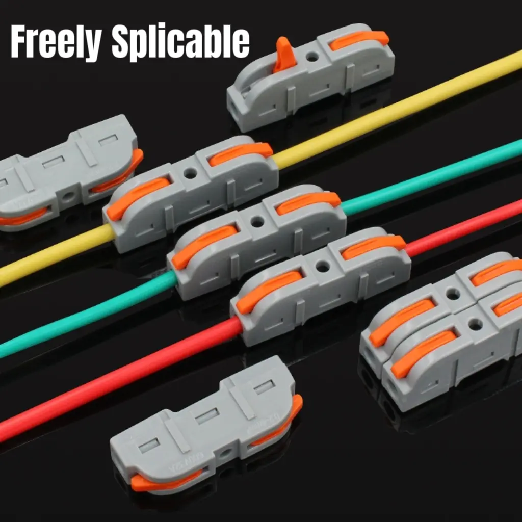 34PCS Quick Lever Push-in Wire Connectors - Durable Reliable Copper Connectors, 32A 250V Fast Splice Secure Hold, Effortless Wiring, Freely Splicable Terminal Block, Compatible with All Common Wire Types, for Home Use (10/60pcs Multiple Packs Available),