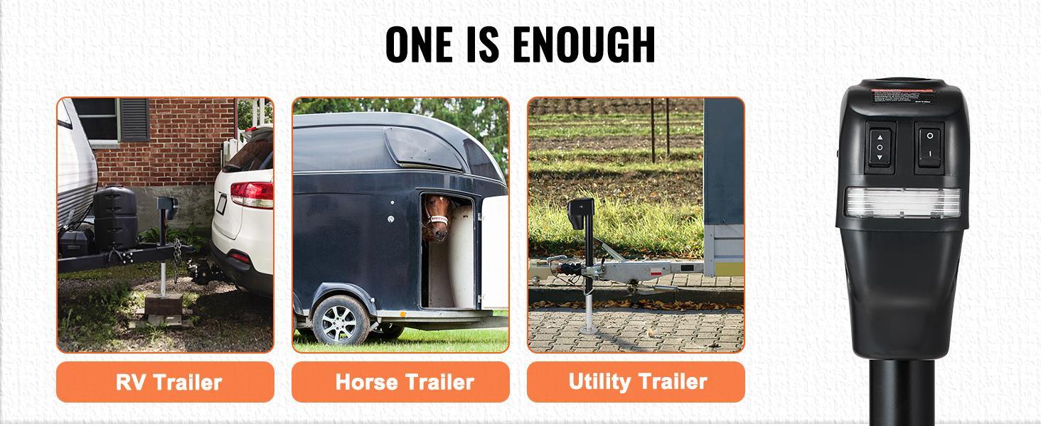 VEVOR Electric Trailer Jack, TikTokShopBlackFriday, Power Tongue Jack Weight Capacity 4000 lbs, 9.84"-33.85" Electric Tongue Jack with Waterproof Cover for Lifting RV Trailer, Horse Trailer, Utility Trailer, Yacht Trailer