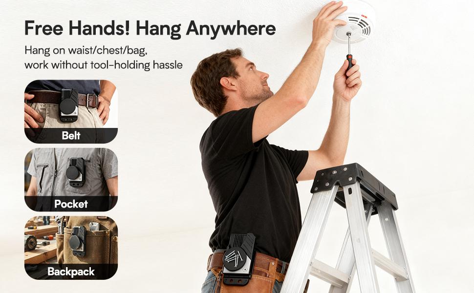 EasyWox  Magnetic Tool Holder - Strong Clip-On Belt Magnet Holster for Screws, Nails, Hammer, Sockets, Pliers, Screw Driver, Trowel, Drill Bit, Wrench, or Any Magnetic Tools and Hardware，Gift for Christmas,New Year