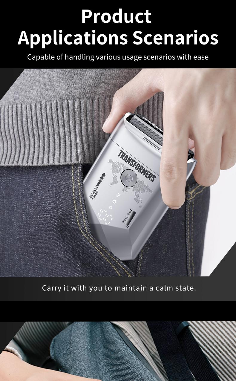 Transformers L20 Foil Shaver, Smart LED Display Shave Calmly, Ultra-Thin Shaving Foil, IPX7 Waterproof, Long Battery Life, Portable, Ideal for Car and Travel, Perfect as a Gift