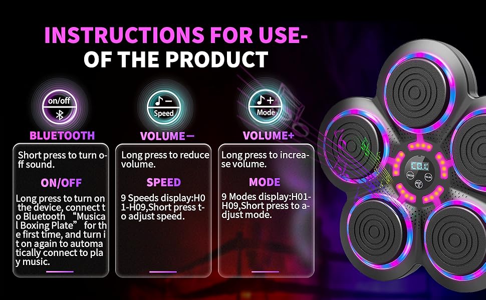 Music Boxing Machine With Boxing Gloves, Smart Bluetooth Boxing Trainer, Boxing Wall Mount Machine for Adults Kids, Electronic Boxing Target Fitness For Home Office Gym Music Boxing Machine With Boxing Gloves, Smart Bluetooth Boxing Trainer, Boxing Wall Mount Machine for Adults Kids, Electronic Boxing Target Fitness For Home Office Gym