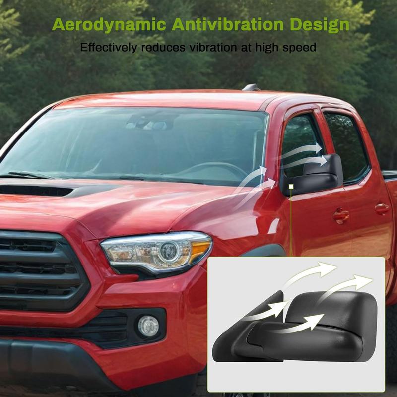 YITAMOTOR Towing Mirror Compatible with Tacoma 2005-2015 - Black, Power Adjusted Heated Manually Folding Side Mirror Car Accessories