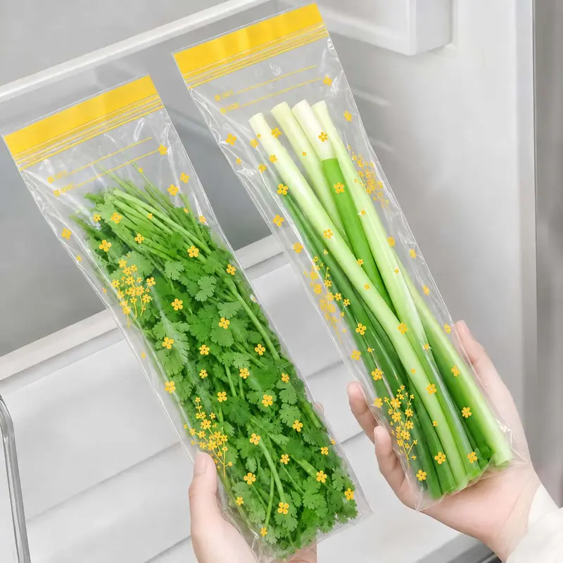 Thick Double Seal Food Storage Bags, Reusable Self-Sealing Pouches, Food Grade Airtight Bags for Refrigerator Organization & Food Portioning-MM1