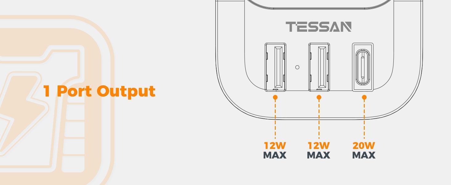 TESSAN 2 Pack European Travel Plug Adapter, Europe Power Converter 4 Outlets 3 USB (1 USB C PD 20W), International Adaptor for Europe, UK, South Africa, Germany, Italy, Japan, Australia & More, Travel Essentials