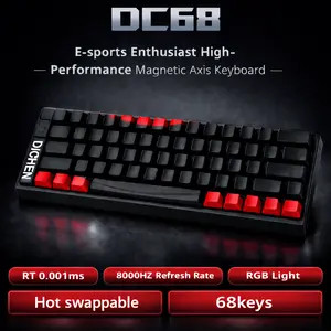 DICHEN DC68,Mini 68% Gaming Keyboard, 8KHz , Magnetic Switch,Adjustable Actuation, Hall Effect Keyboard with Rapid Trigger 0.01ms,  Hot-Swap gaming accessories keyboards for gaming