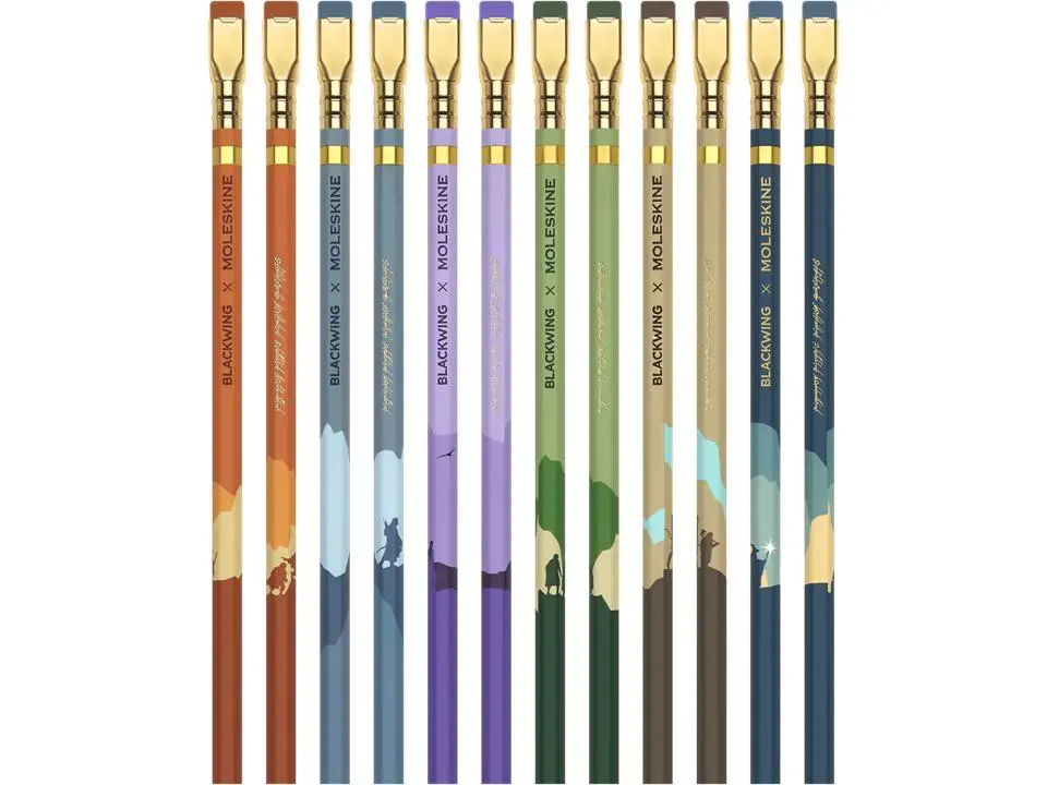 Moleskine x Blackwing Limited Edition Tolkien Lord of the Rings Engraved Collectibles Pencils - 12 Premium Firm Erasable Graphite Pencils, Resilience, Middle-Earth Inspirational Office Writing Supplies