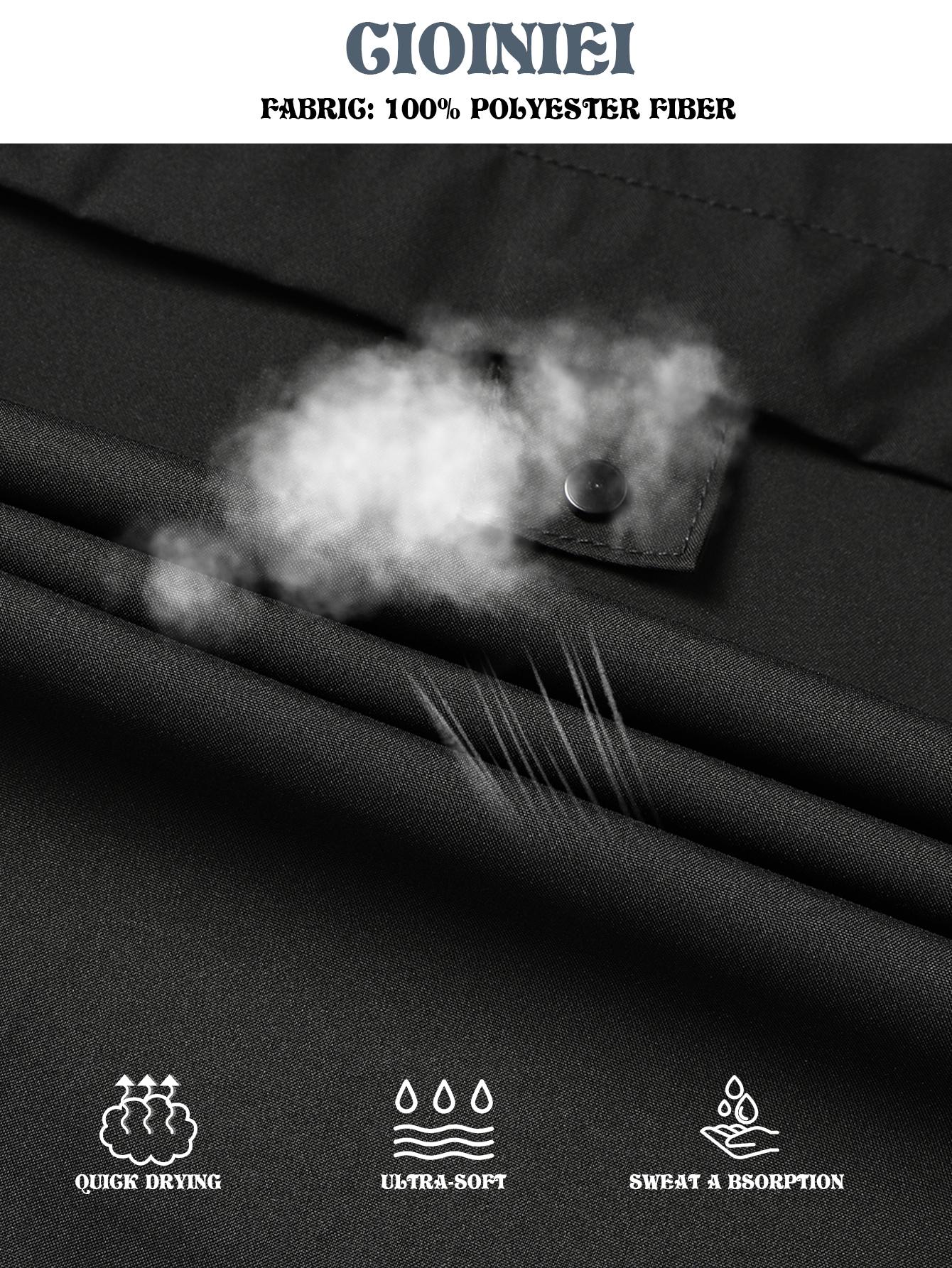 CCCMAI Men's Windbreaker Jacket with Hood Zippered Pockets & Adjustable Drawstrings Regular Fit Spring Fall Outdoor Workwear for Hiking Camping Casual Wear Hiking Gear Functional Design Durable Fabric