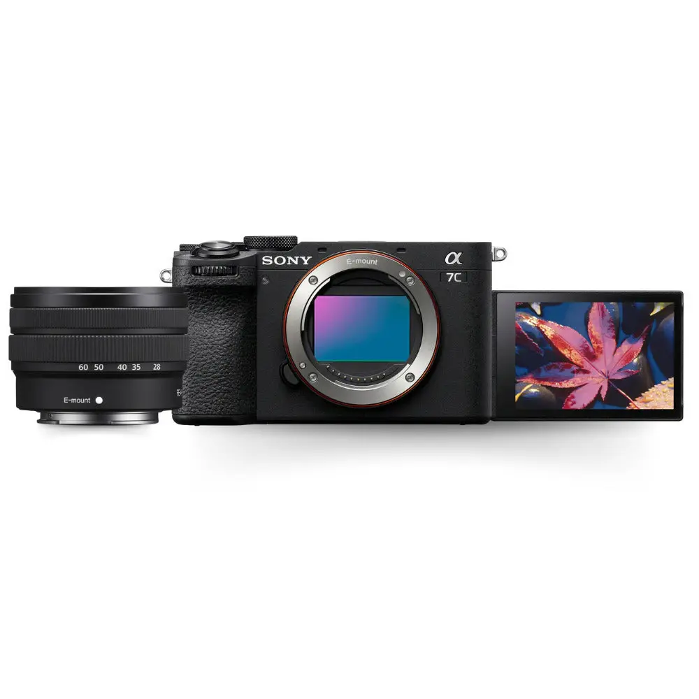 Sony Alpha 7C II Compact Full-Frame Interchangeable Lens Hybrid Camera Body (Black) Bundle with Handheld Zoom Lens, f/4-f/5.6 Aperture, Fast AF Tracking, OLED Viewfinder, 0.98ft Wide-Angle, 1.48ft Telephoto, 0.98 Feet Wide-Angle, 1.48 Feet Telephoto