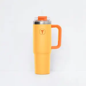 Big T Tumbler Stainless Steel Cup 37 or 21 oz with Leakproof Flip-Top Lid & Straw Opening for Hot or Cold Drinks Double-Walled Design for 2 Hours Hot, 11 Hours Cold  Beverage Water Bottles Drinkware Coffee