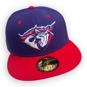 Utica Unicorns 59Fifty Home Game Baseball Hat - Purple & Red from New Era