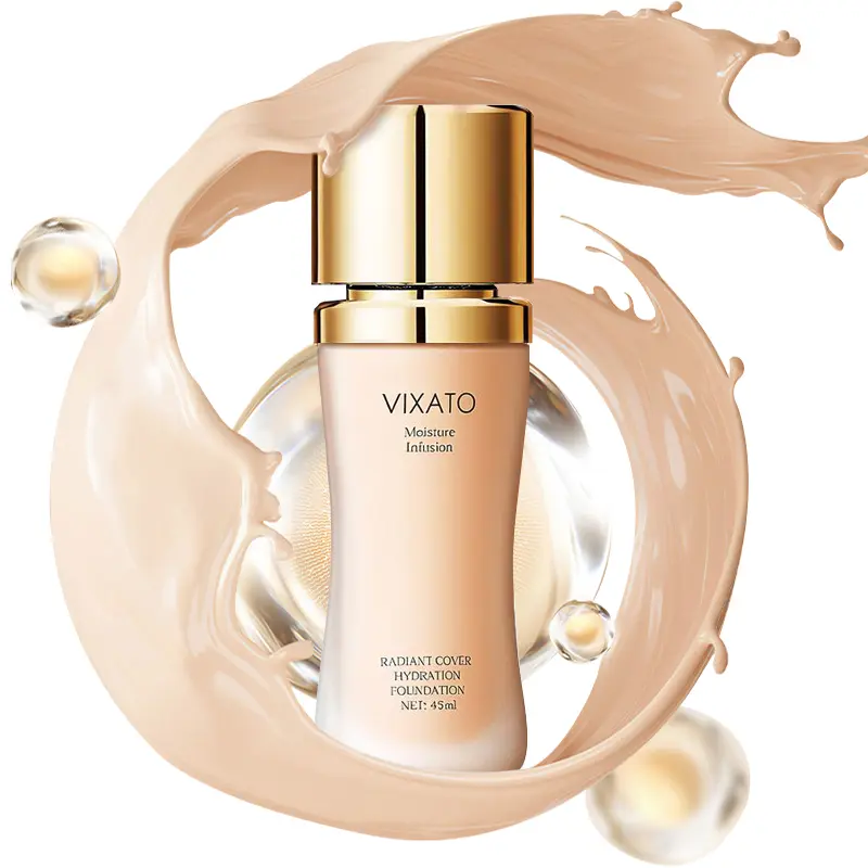 VIXATO Hydrating Liquid Foundation – Full Coverage, Flawless Finish Makeup for All Skin Types, Bright / Neutral / Dark