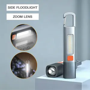 Portable Rechargeable LED Light-550LM, 3 Modes(High, Strobe, SOS), XPE, 1200mAh Battery, USBType-C Charging, Hook Lock, Long-Lasting, Water-Resistant, for Camping, Outdoor, Travel & EverydayUse