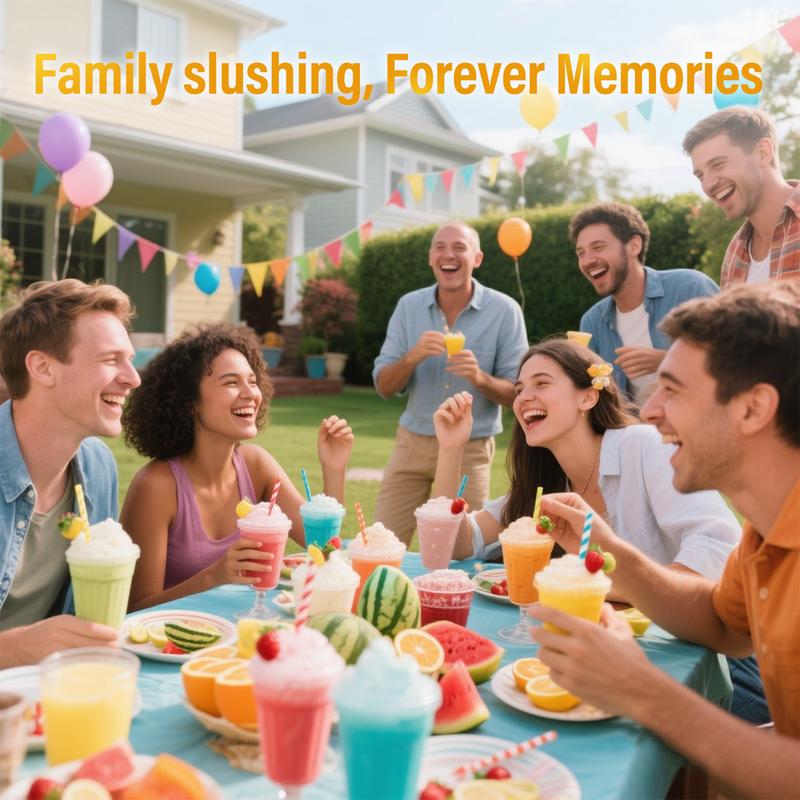 Slushie Machine / Soft Serve lce Cream 2 in 1 Machineacompact kitchen tool with automatic cleaning function and 6multi-function presets for one-touch refreshing drinks