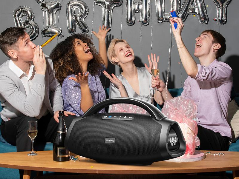 W-KING X20 330W PEAK Boom Box,7.5" Subwoofer 200W RMS,IPX7 Waterproof BT5.4 EQ APP Guitar-in Massive Bass for Outdoor Party