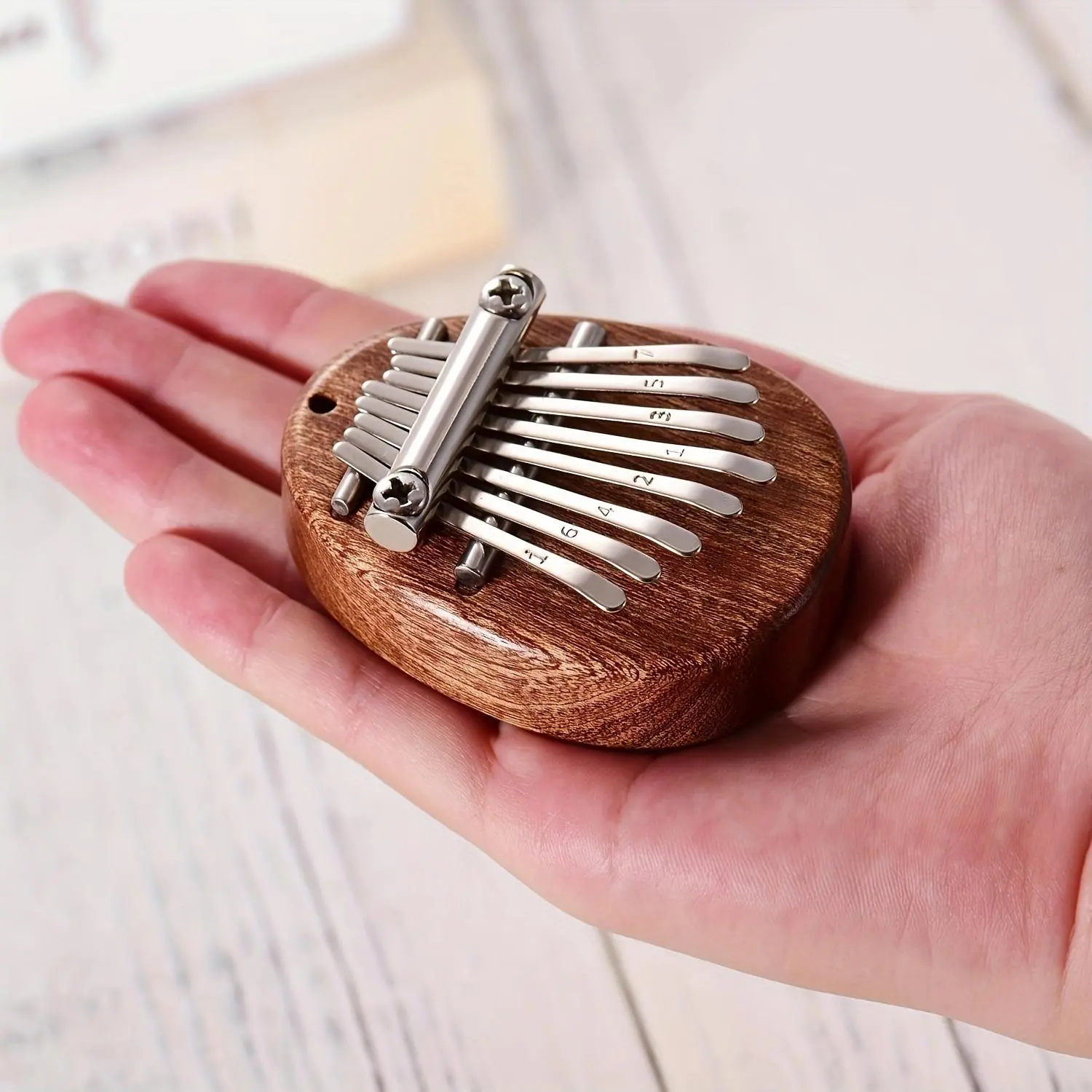 Professional Mini Wooden Kalimba, 8 Key Handheld Thumb Piano, Portable Musical Instrument for Home & School & Office, Ideal Gift for Friends