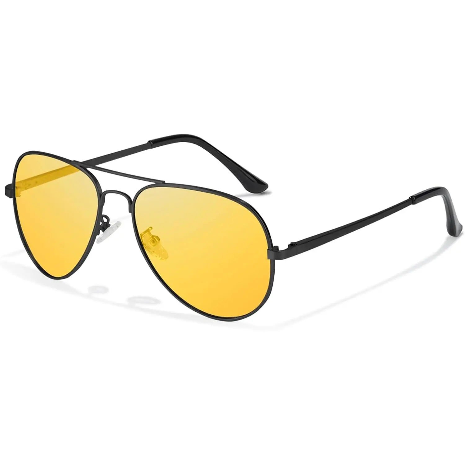 IGnaef Aviator Night Vision Glasses Polarized Anti Glare for Men Women Yellow Nighttime Driving Glasses IF6322