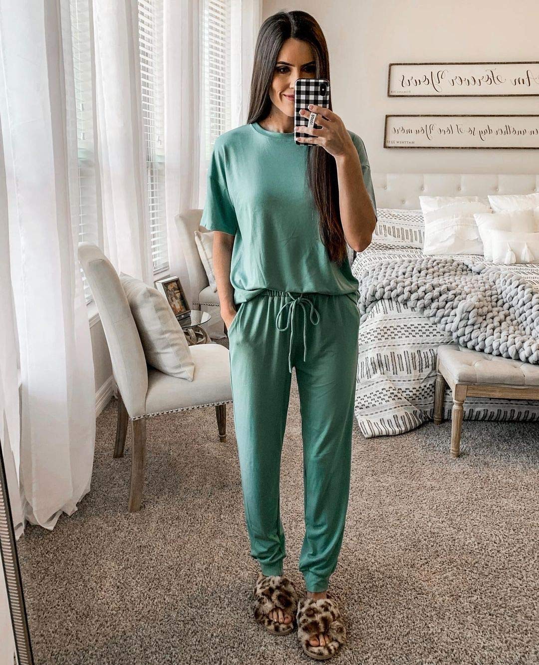 PrettyGarden Women's 2-Piece Set Summer Outfits S-XXXL Crew Neck Short Sleeve Tracksuit Jogger Set With Drawstring and Pockets Comfy Lounge Wear#springtok